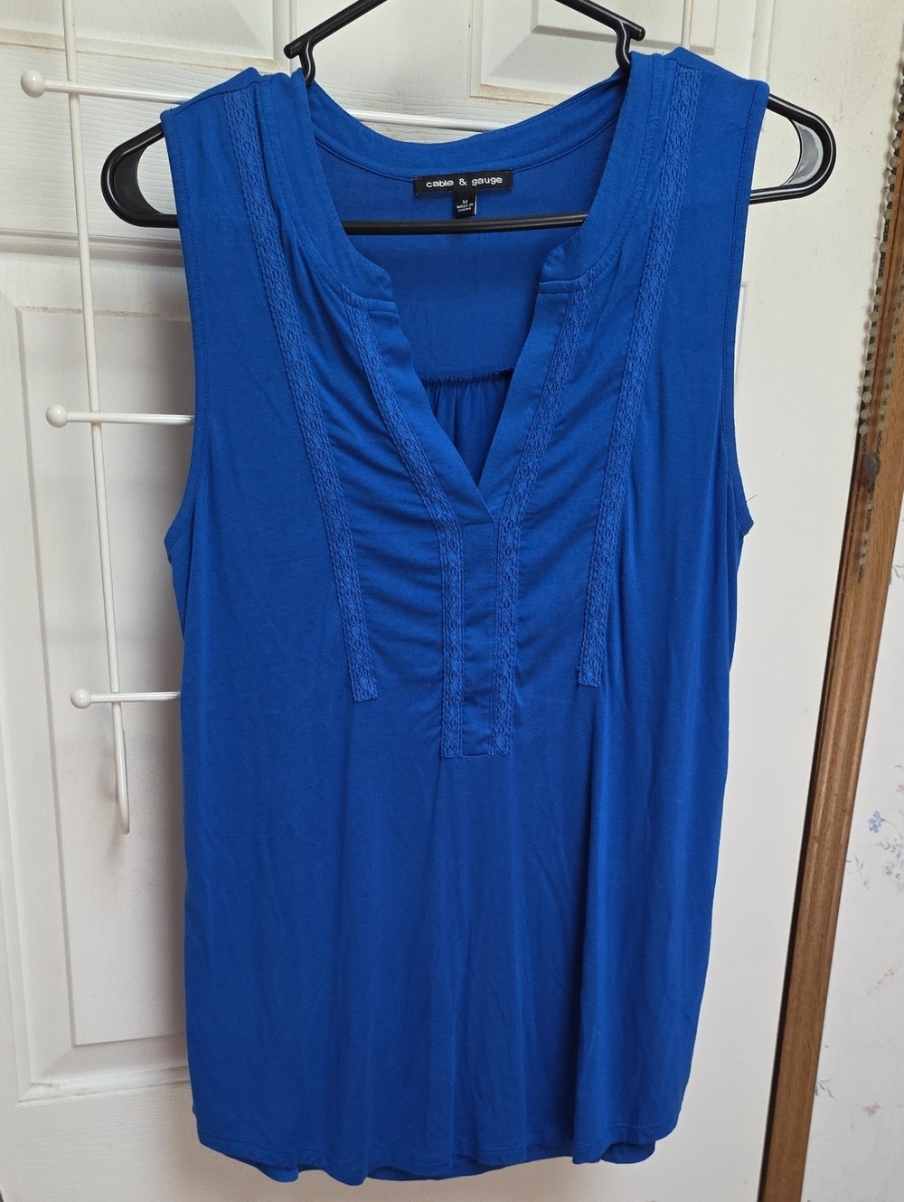 Cable & Gauge Royal Blue Sleeveless V-Neck Tank